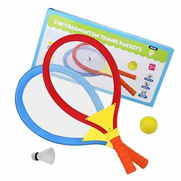 Akokie Tennisschläger Kinder Federball Set Badminton Racket Set Spielzeug Draussen Spie...
