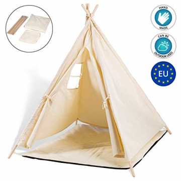 Amazinggirl Tipi Zelt für Kinder - Spielzelt Tippi Kinderzelt mit Wasserdichter Bodenma...