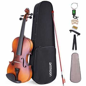 ammoon Violine Set 1/2 Geige, Matte Acoustic Violine Geige für Anfänger mit Hartschalenkoffer, Schulterstütze, Tuner ... ammoon Violine Set 1/2 Geige, Matte Acoustic Violine Geige für Anfänger mit Hartschalenkoffer, Schulterstütze, Tuner ...