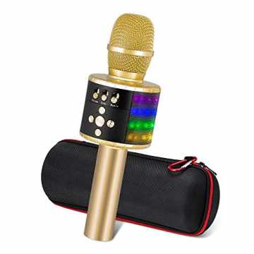 Greenheimdrücken sie den knopf, die licht auf / ab) 2. die bluetooth .. aoke Mikrofon, Karaoke Mikrophon Bluetooth 4.1 mit schönem Licht, Android /IO... nachhaltig
