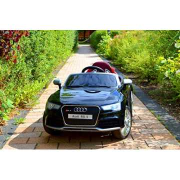 Greenheim RS5 CabrioExterieurMetallic-LackierungenFelgen in Chrom-Opt.. - XXL Kinderauto Elektroauto Kinderfahrzeug E-Auto - LED, Leder, Fernbedienung, Akku, Cabrio Verdeck - Schw... nachhaltig