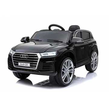 Greenheimnals!  Das Kind kann selbst mit Lenkrad bzw. Gaspedal und di.. nderfahrzeug - Elektro Auto Audi Q5 S-Line -das aktuellste Modell - lizenziert - 12V7AH, 2 Motoren- 2,4Ghz ... nachhaltig