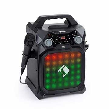 auna Rockstage LightShow Karaokeanlage, Bluetooth-Funktion, USB: Wiedergabe und Aufnahm...