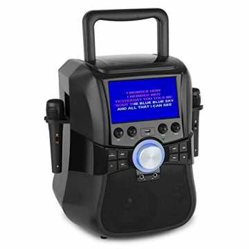 aunaStage Hero - Mobile Karaoke-System, Karaoke-Anlage, Bluetooth und DVD, 7" TFT-Displ...