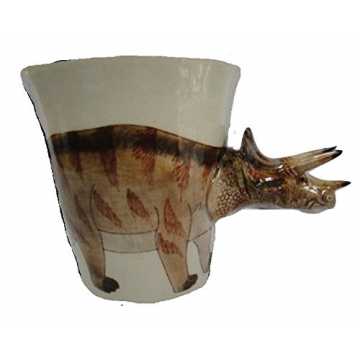 Greenheimcher mit Tieren Tiermotiven 14 x 15 x 10 cm TriceratopsDinos.. saurier-Keramik-Becher-Tasse-Tier-3d Tasse-mit-Tier-Bild-Motiven 14 x 15 x 10... nachhaltig