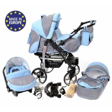 Greenheimhrte Lösung, die Funktionalität und ein attraktives Design i.. 2-3 in 1 Reisesystem einschließlich Kinderwagen mit schwenkbaren Rädern, Kinderautositz, Buggy und Zubehör ... nachhaltig