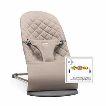Greenheimütze von der Geburt anMit einem süssen Spielzeug für die Bab.. Babywippe Bliss, Baumwolle, Sandgrau inklusive Spielzeug für Babywippe - Fröh... nachhaltig