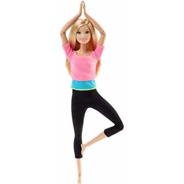 82 Barbie Made to Move Puppe mit pinkem Top, bewegliche und sportliche Modepuppe mit 22 Gelenken, ab 3 Jahren nachhaltig