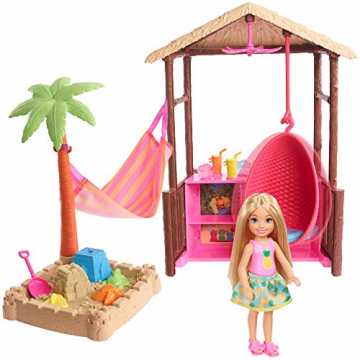 Barbie FWV24 - Reise Chelsea Ferieninsel Hütte mit Sandkasten und Hängematte