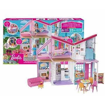 Barbie FXG57 - Malibu Haus Puppenhaus 60 cm breit mit +25 Zubehörteile, Puppen Spielzeug ab 3 Jahren