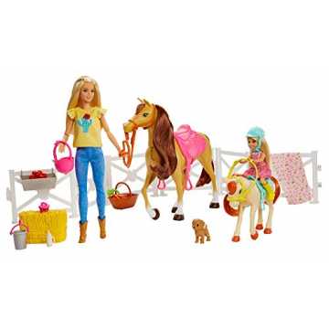 Barbie FXH15 - Reitspaß Spielset mit Barbie (blond), Chelsea, Pferd und Pony, Puppen Spielzeug ab 3 Jahren