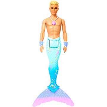 Barbie FXT23 - Dreamtopia Ken Meermann Puppe mit Flosse in Regenbogenfarben, Puppen Spi...