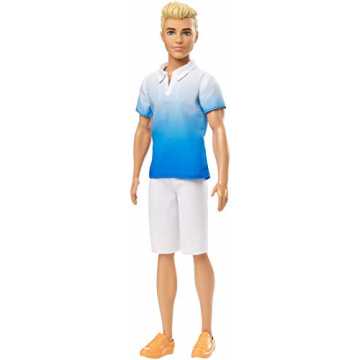 Greenheimren angesagten Looks und ihrem individuellen Styling immer c.. 12 - Ken Fashionistas Puppe im weiß-blauen Poloshirt, Puppen Spielzeug ab 3 Jahren nachhaltig
