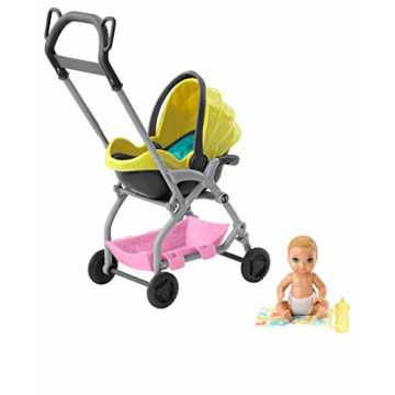 Barbie GFC18 - Skipper Babysitters, Incl. Puppe und Spielset, kleine Babypuppe mit 2-in-1-Kinderwagen, Spielzeug ab 3... Barbie GFC18 - Skipper Babysitters, Incl. Puppe und Spielset, kleine Babypuppe mit 2-in-1-Kinderwagen, Spielzeug ab 3...