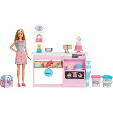 Barbie GFP59 - Backspaß Torten Bäckerei und Puppe Spielset, Kreativ Spielzeug ab 4 Jahren