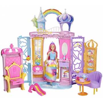 Mattel Barbie - Dreamtopia Regenbogen-Königreich Schloss und Puppe
