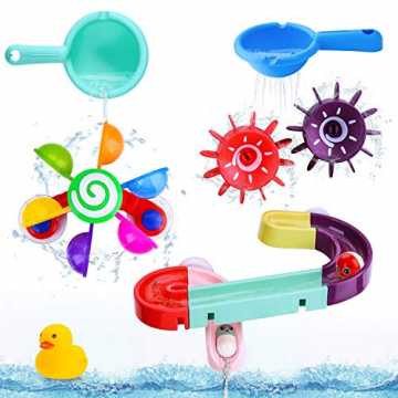 Greenheimespielzeugset enthält Windmühle, Löffel, Schienen, die zusam.. y Badespielzeug Set, Kinder Wassermühle Badewannenspielzeug mit BAU-Puzzle Au... nachhaltig