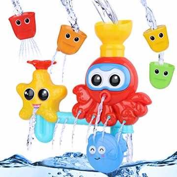 Greenheime - sorgen für Spaß und entspannende Badezeiten für Ihre Kin.. espielzeug für Babys, Kinder Wasser Dusche Badewannenspielzeug mit 3 Stackabl... nachhaltig