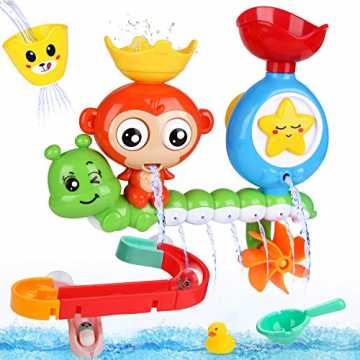 BBLIKE Badespielzeug für Babys, Kinder Wasser Dusche Badewannenspielzeug mit BAU-Puzzle...