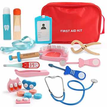 Arztkoffer Kinder Holz,Arzt Spielzeug,Medizinische Spielzeug Kit,Doktor Set,K... nachhaltig