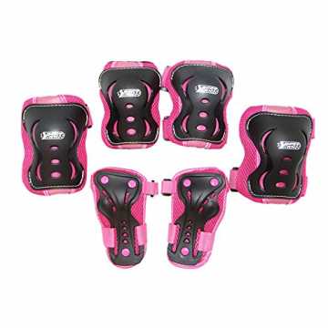ing Schützer Set HQ, Kinder Knie-, Ellenbogen- und Handrückenschützer, Größe XS/S M, Farbe:pink/schwarz, Gr... nachhaltig