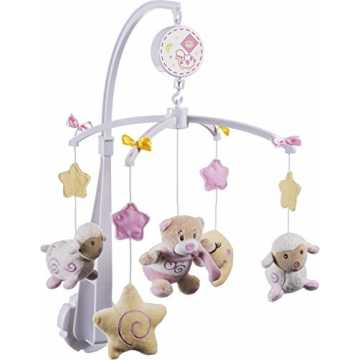 Greenheime, Mond, Sterne kreisen dank der Musik-Spieluhr fröhlich run.. k-Mobile Baby Bär Petrilla | Spieluhr Baby Mobile | Babymobile für Bett | Beobachten, Lauschen & Staunen | ... nachhaltig