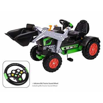 Greenheimund Soundlenkrad: Das Tretauto mit Frontlader verfügt über e.. rbo Kinderfahrzeug Traktor Grün - Hochwertiger Trettraktor für Jungen und Mäd... nachhaltig