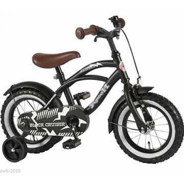 12 Zoll Fahrrad Qualitäts Kinderfahrrad matt schwarz bike Black Cruiser 21201