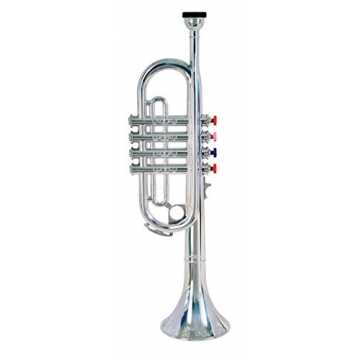 2 4231 Trompete mit 4 farbigen Tasten/Noten, Silber nachhaltig