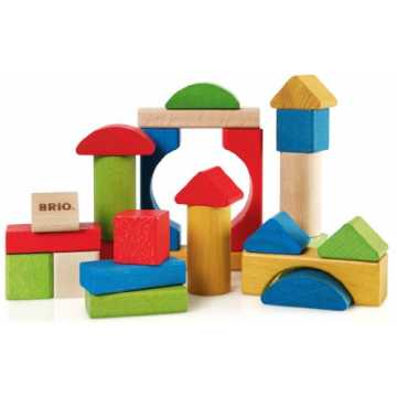 BRIO 30114 - Bunte Holzbausteine, 25 Teile
