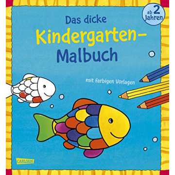 Kindergarten-Malbuch: Mit farbigen Vorlagen und lustiger Fehlersuche: Malen ab 2 Jahren nachhaltig