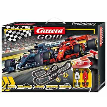 Carrera GO!!! No Limits - Elektrische Formel1 Rennbahn mit 2 Slotcars - Coole Ferrari &...