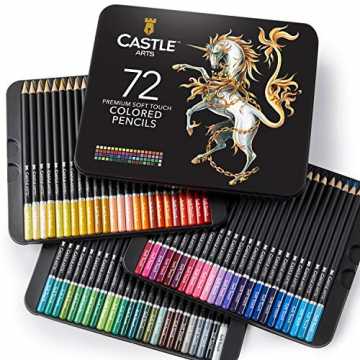 Castle-Art-Supplies-Set - 72 Buntstifte - Set für Malbücher für Erwachsene oder Kinder - aus der Soft-Serie - mit leu...
