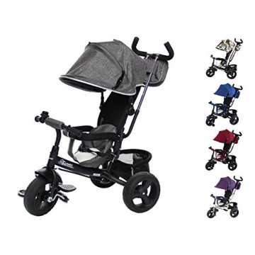 039;Buttler GT' 4in1 Kinderwagen Dreirad ab 1 Jahr mit lenkbarer Schubstange, flüsterleise Gummireifen und Sonne... nachhaltig