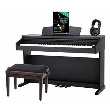 ntabile DP-50 RH E-Piano SET (Digitalpiano mit Hammermechanik, 88 Tasten, 2 Anschlüsse für Kopfhörer, USB, ... nachhaltig
