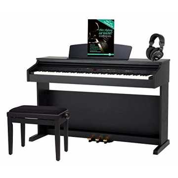 ntabile DP-50 SM E-Piano SET (Digitalpiano mit Hammermechanik, 88 Tasten, 2 Anschlüsse für Kopfhörer, USB, ... nachhaltig