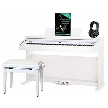 Greenheimilfreicher Funktionen!Gerade Piano-Einsteiger profitieren vo.. ntabile DP-50 WM E-Piano SET (Digitalpiano mit Hammermechanik, 88 Tasten, 2 Anschlüsse für Kopfhörer, USB, ... nachhaltig