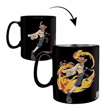 ne Piece Tasse - Thermoeffekt - Luffy & Ace - schwarz - offiziell lizensiert nachhaltig