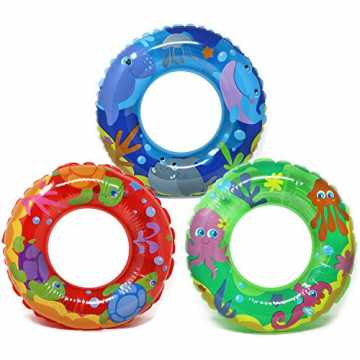 Greenheim-Schwimmreifen mit verschiedenen Tier-Motiven Kinder genieße.. 3X Schwimmreifen - Kleiner Schwimmring für Badespaß - Kinderschwimmreifen mit... nachhaltig