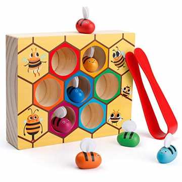 Greenheimdie visuelle Motorik und Feinmotorik übt die Hand-Augen-Koor.. nmotorisches Geschicklichkeitsspielzeug für Kleinkinder, Clamp Bee to Hive Ma... nachhaltig