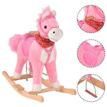 Greenheimbeste Spielkamerad für Kinder. Schöne Flaum, exquisite Pedal.. haukelpferd Kinder | Schaukeltier 74 x 33 x 62 cm | Schaukelspielzeug mit Musik | Spielzeug Plüschschaukel(... nachhaltig