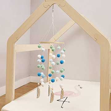 Greenheimlüschperlen Anhänger Windspiel, ungiftig und umweltfreundlic.. aby Mobile Filzball Mobile Kinderzimmer Decke Mobile Windspiel Bett Glocke Rassel Spielzeug Hängende Deko F... nachhaltig