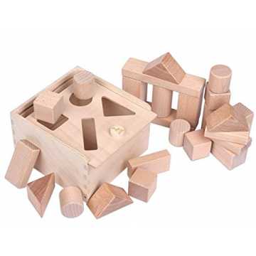  Holzbausteine 2-in-1: Steckbox und Baby-Bauklötze-Set unbehandelte Bauklötze... nachhaltig