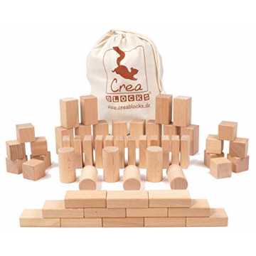Greenheim Spaß zu einer gesunden Entwicklung Ihres Kindes  Kinder ler..  Holzbausteine Kleinkindpaket 54 unbehandelte Bauklötze für Kleinkinder ab 6 ... nachhaltig