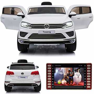 crooza Touareg Touch-Display SoftStart Kinderauto Kinderfahrzeug Kinder Elektroauto Weiss