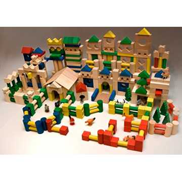 usteine Holz Bausteine Bauklötze Holzklötze bunt Buche nachhaltig