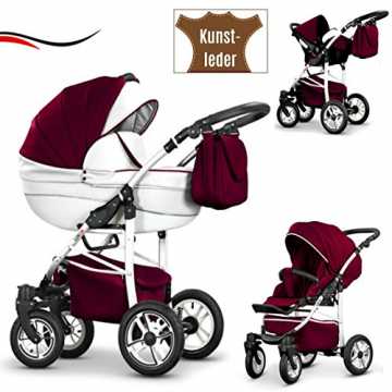 Greenheimualität und einmaliges Design= ECO Kunstledervon Geburt bis .. s Qualitäts-Reisesystem 3 in 1"COSMO-ECO" - KUNSTLEDER: Kinderwagen + Buggy + Autokindersitz + Schwenkräder... nachhaltig