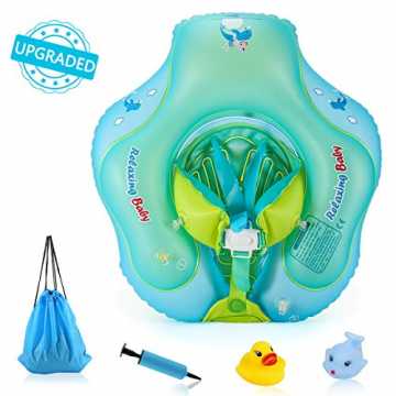 Upgrade] Baby Schwimmring, Baby Schwimmen Ring mit Crotch Unterteil Aufblasba... nachhaltig