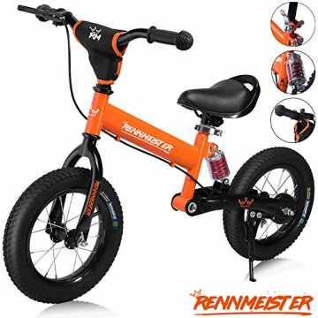 Greenheimdetails:  Laufrad Rennmeister mit Antishock Feder in stabile.. meister Laufrad | pneum. Breitreifen | Handbremse | Anti-Shock | Lenkerpolste... nachhaltig