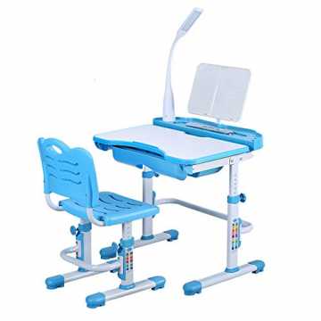 Greenheim: blau / pink - Desktopgröße: 38 * 70cm - Tischhöhenbereich:.. nderschreibtisch mit Stuhl und Schublade, Schülerschreibtisch Schreibtisch fü... nachhaltig